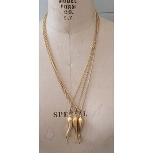 Gold Plated Italian Horn Cornicello Pendant Necklace